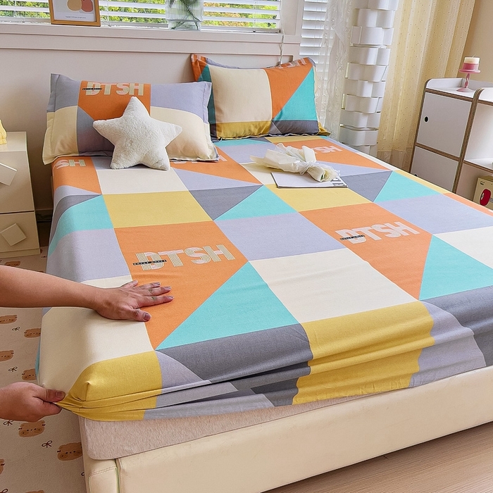 91家纺网 家纺一手货源 找家纺 优品阁 2024新款全棉磨毛四件套单品系列-单床笠 彼斯堡