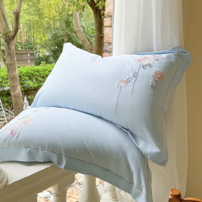 91家纺网 家纺一手货源 找家纺 （总）红番天家居馆 2025新款长绒棉全棉刺绣四件套-玫瑰之城