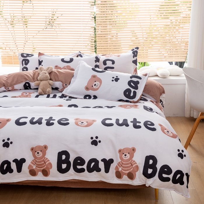 91家纺网 家纺一手货源 找家纺 乐居坊 2024新款亲肤棉美棉芦荟棉四件套新花型（5月） 趣味小熊