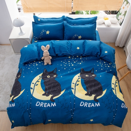 乐居坊 2024新款亲肤棉美棉芦荟棉四件套新花型（5月） 梦想猫