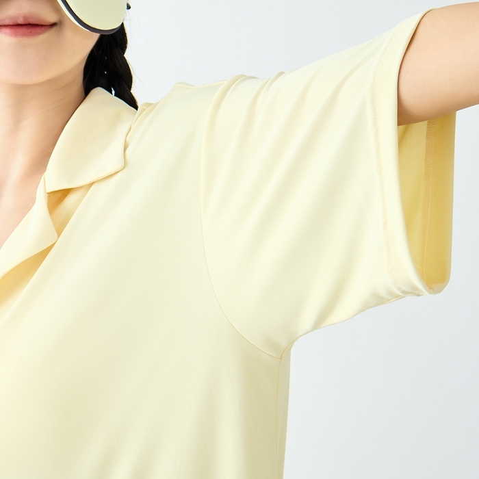 91家纺网 家纺一手货源 找家纺 LADYCOCO可可家居 2025新款凉感家居服 睡衣-黄--短裤款