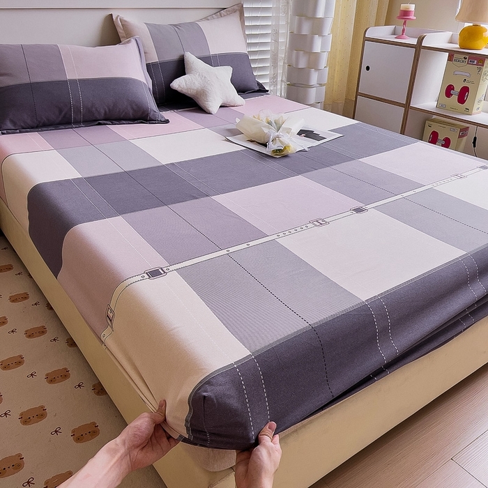 91家纺网 家纺一手货源 找家纺 优品阁 2024新款全棉磨毛四件套单品系列-单床笠 格莱特