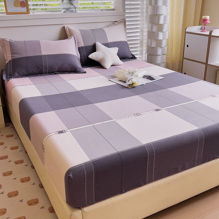 91家纺网 家纺一手货源 找家纺 优品阁 2024新款全棉磨毛四件套单品系列-单床笠 格莱特