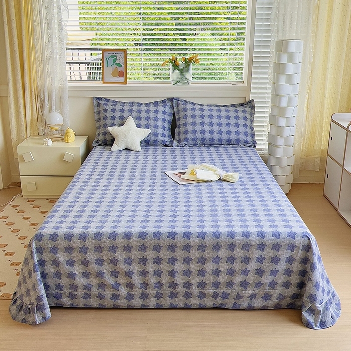 91家纺网 家纺一手货源 找家纺 优品阁 2024新款亲肤舒适全棉磨毛单床单 星雨