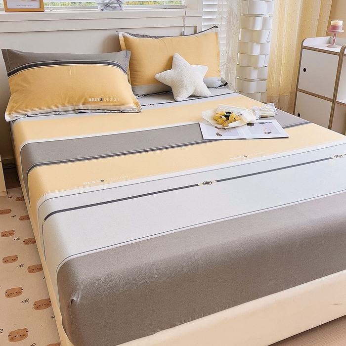 91家纺网 家纺一手货源 找家纺 优品阁 2024新款全棉磨毛四件套单品系列-单床笠 小欢喜