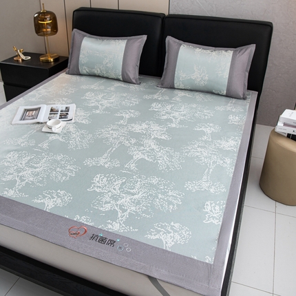 爱宝被业 2025新款法式冰丝提花刺绣凉席 密林 床单款