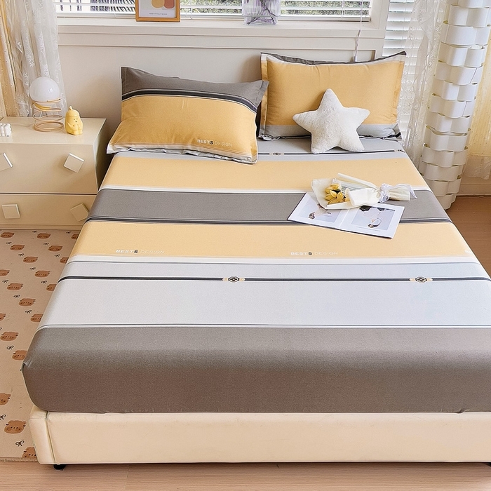 91家纺网 家纺一手货源 找家纺 优品阁 2024新款全棉磨毛四件套单品系列-单床笠 小欢喜