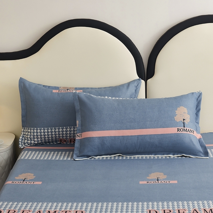 91家纺网 家纺一手货源 找家纺 鑫缘2025直播爆款印花植物羊绒加厚磨毛四件套1.2米学生三件套 发财树