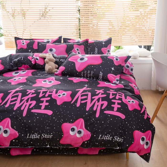 91家纺网 家纺一手货源 找家纺 乐居坊 2024新款亲肤棉美棉芦荟棉四件套新花型（5月） 有爱