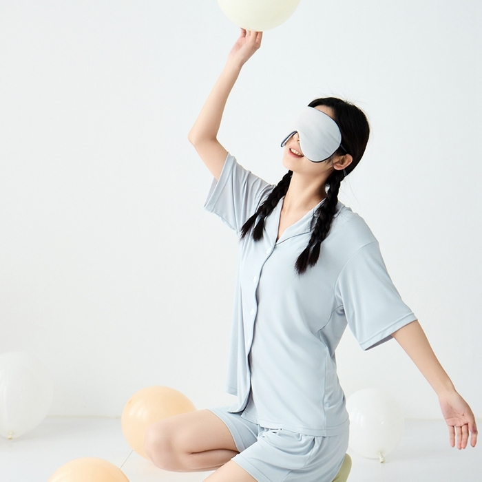 91家纺网 家纺一手货源 找家纺 LADYCOCO可可家居 2025新款凉感家居服 睡衣-灰--短裤款