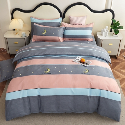 鑫缘2025直播爆款印花植物羊绒加厚磨毛四件套1.2米学生三件套 环球之旅