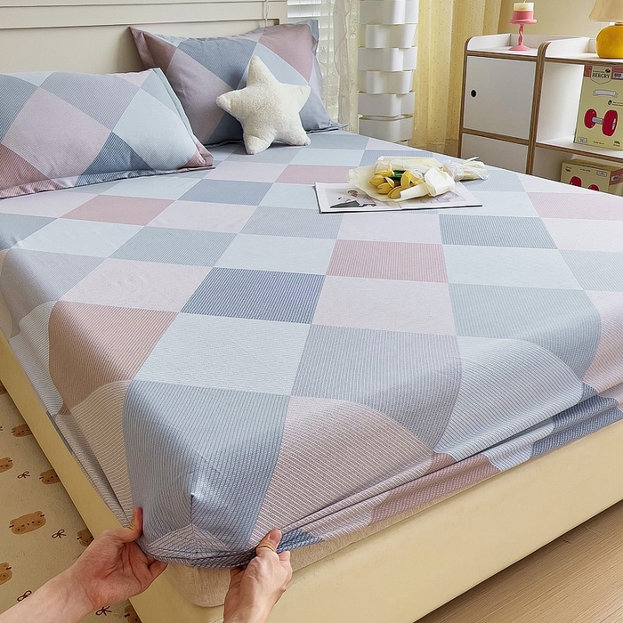 91家纺网 家纺一手货源 找家纺 优品阁 2024新款全棉磨毛四件套单品系列-单床笠 孟菲格