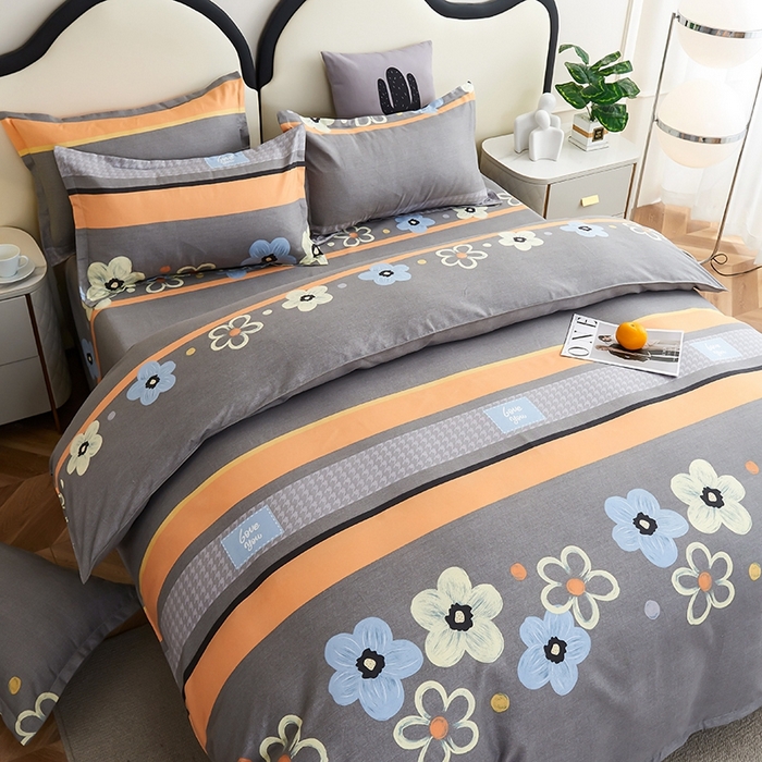 91家纺网 家纺一手货源 找家纺 鑫缘2025直播爆款印花植物羊绒加厚磨毛四件套1.2米学生三件套 佳人之约