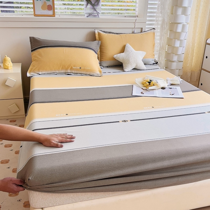 91家纺网 家纺一手货源 找家纺 优品阁 2024新款全棉磨毛四件套单品系列-单床笠 小欢喜