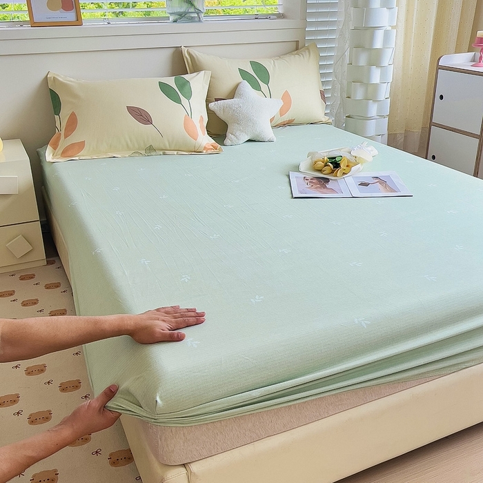 91家纺网 家纺一手货源 找家纺 优品阁 2024新款全棉磨毛四件套单品系列-单床笠 梵高花园