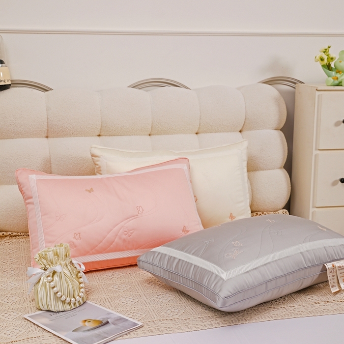 91家纺网 家纺一手货源 找家纺 （总）爱尚家枕芯 2024新款蝴蝶刺绣枕头枕芯