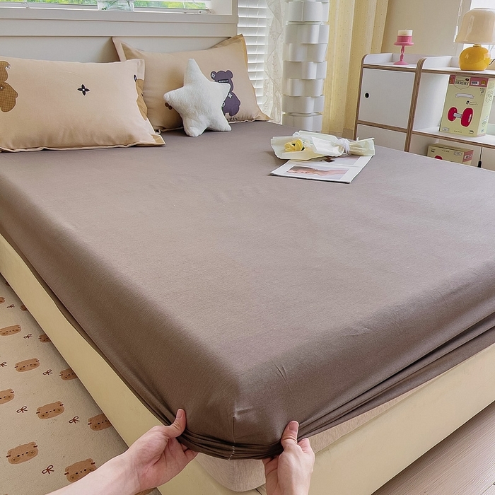 91家纺网 家纺一手货源 找家纺 优品阁 2024新款全棉磨毛四件套单品系列-单床笠 欧尼熊