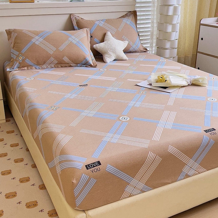 91家纺网 家纺一手货源 找家纺 优品阁 2024新款全棉磨毛四件套单品系列-单床笠 浓情摩卡