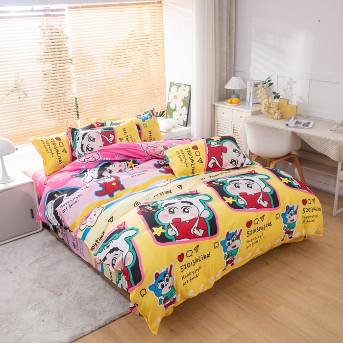 91家纺网 家纺一手货源 找家纺 乐居坊 2024新款亲肤棉美棉芦荟棉四件套新花型（5月） 调皮小新