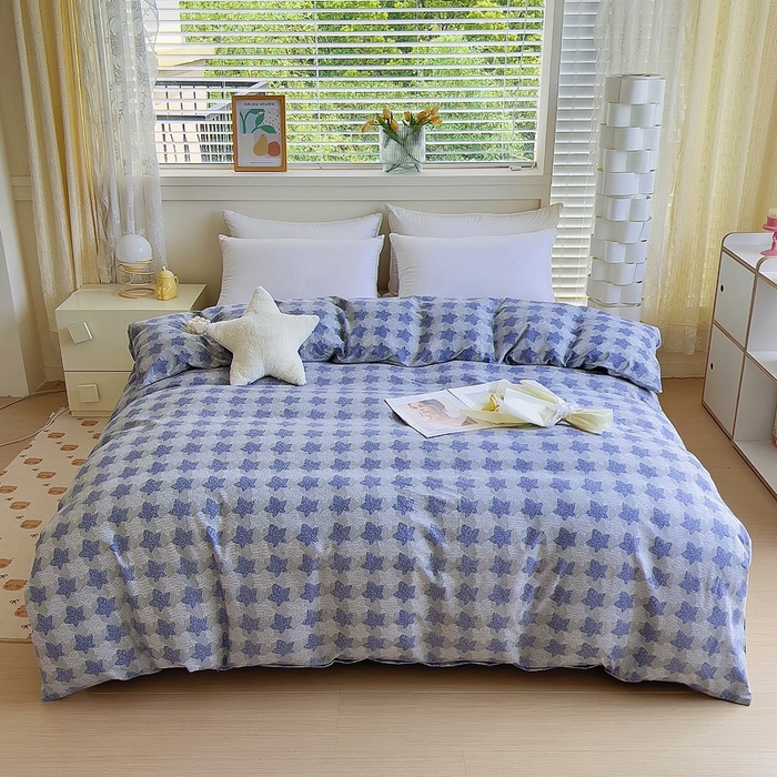 91家纺网 家纺一手货源 找家纺 优品阁 2024新款全棉磨毛四件套单品系列-单被套 星雨