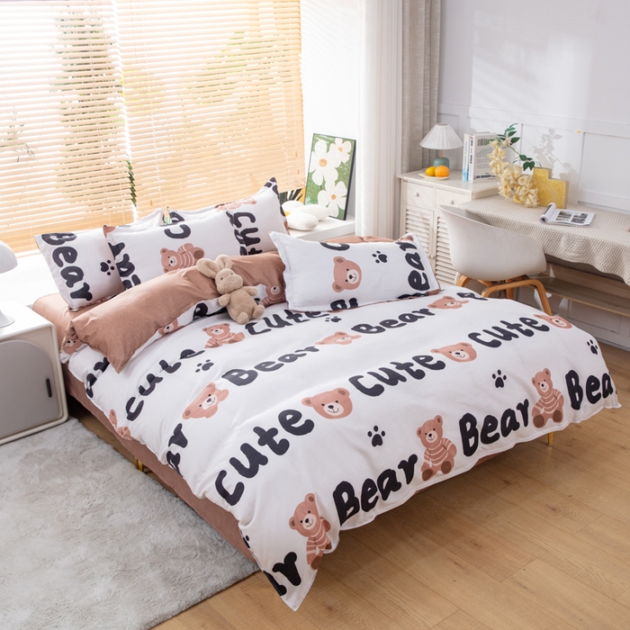 91家纺网 家纺一手货源 找家纺 乐居坊 2024新款亲肤棉美棉芦荟棉四件套新花型（5月） 趣味小熊