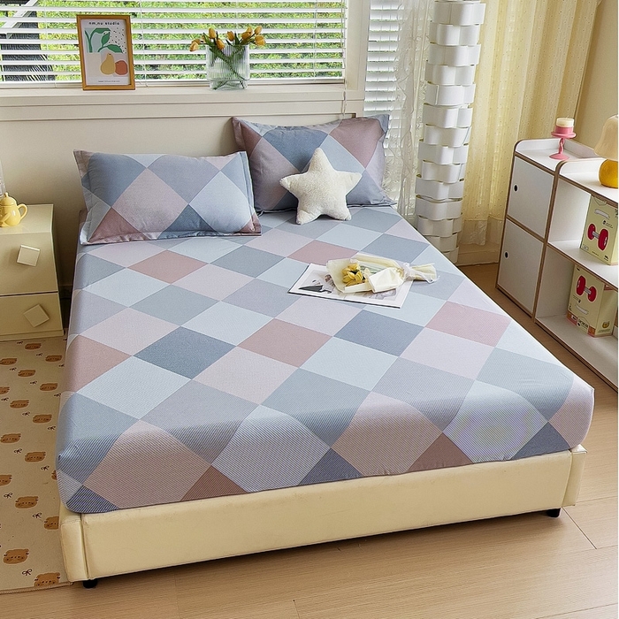 91家纺网 家纺一手货源 找家纺 优品阁 2024新款全棉磨毛四件套单品系列-单床笠 孟菲格