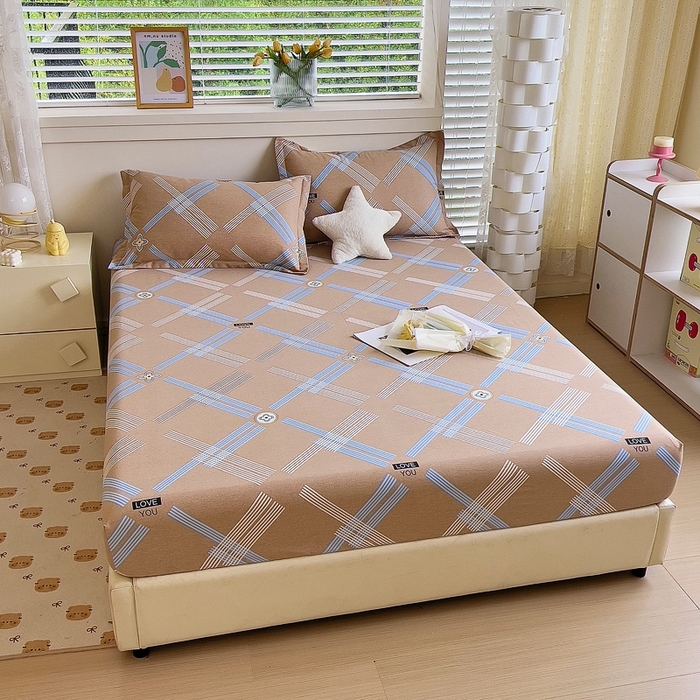 91家纺网 家纺一手货源 找家纺 优品阁 2024新款全棉磨毛四件套单品系列-单床笠 浓情摩卡