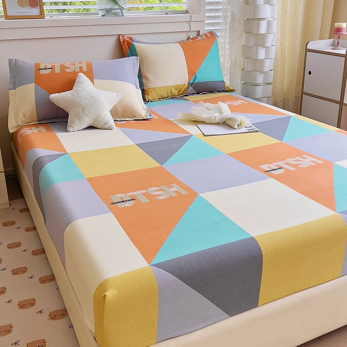 91家纺网 家纺一手货源 找家纺 优品阁 2024新款全棉磨毛四件套单品系列-单床笠 彼斯堡