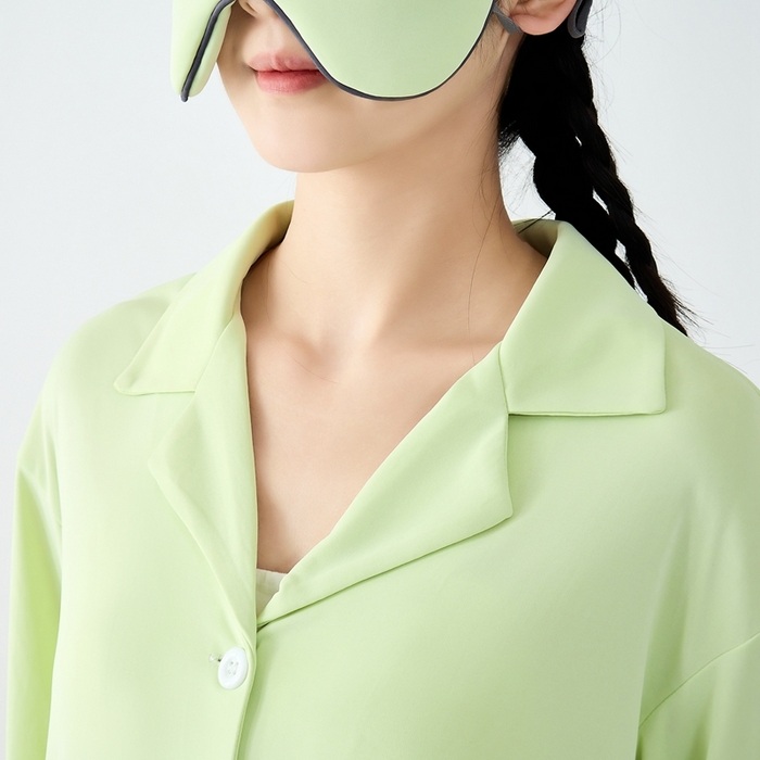 91家纺网 家纺一手货源 找家纺 LADYCOCO可可家居 2025新款凉感家居服 睡衣-绿--短裤款