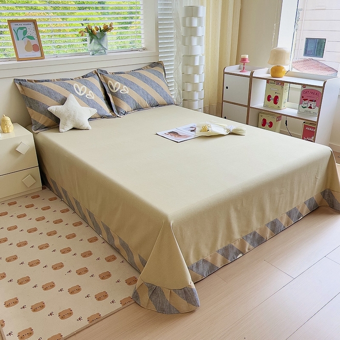 91家纺网 家纺一手货源 找家纺 优品阁 2024新款亲肤舒适全棉磨毛单床单 一心一意