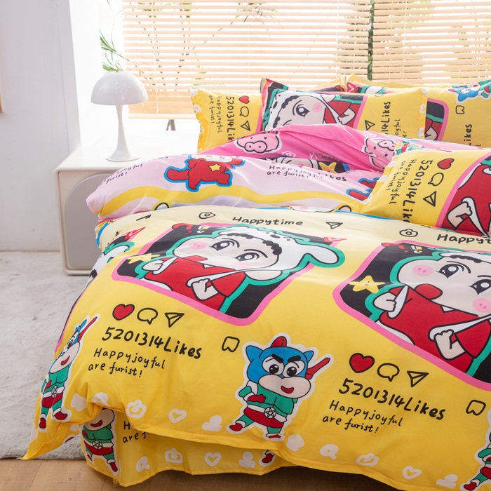 91家纺网 家纺一手货源 找家纺 乐居坊 2024新款亲肤棉美棉芦荟棉四件套新花型（5月） 调皮小新