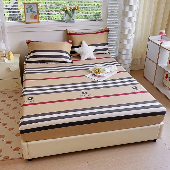 91家纺网 家纺一手货源 找家纺 优品阁 2024新款全棉磨毛四件套单品系列-单床笠 极简格调