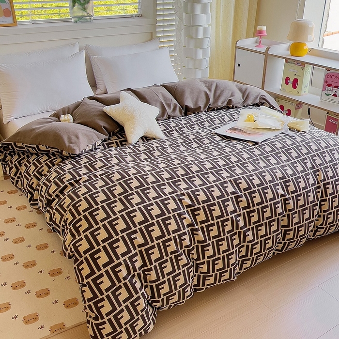 91家纺网 家纺一手货源 找家纺 优品阁 2024新款全棉磨毛四件套单品系列-单被套 芬迪格