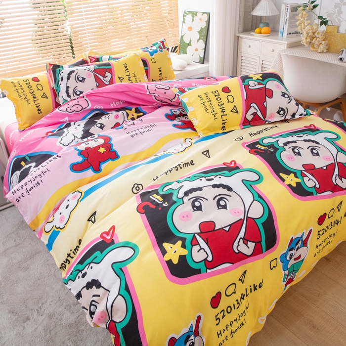 91家纺网 家纺一手货源 找家纺 乐居坊 2024新款亲肤棉美棉芦荟棉四件套新花型（5月） 调皮小新