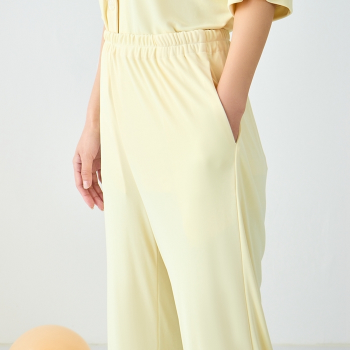 91家纺网 家纺一手货源 找家纺 LADYCOCO可可家居 2025新款凉感家居服 睡衣-黄--长裤款