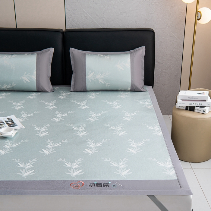 91家纺网 家纺一手货源 找家纺 爱宝被业 2025新款法式冰丝提花刺绣凉席 摇曳 床单款