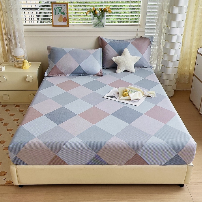 91家纺网 家纺一手货源 找家纺 优品阁 2024新款全棉磨毛四件套单品系列-单床笠 孟菲格