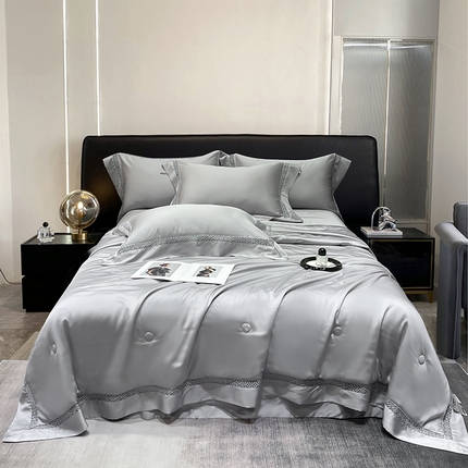 91家纺网 家纺一手货源 找家纺 （总）莱阁亿 2025新款60支天丝镂空瑾系列夏被及夏被四件套