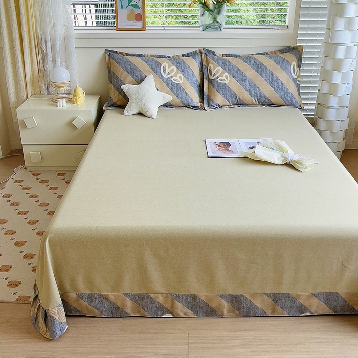 91家纺网 家纺一手货源 找家纺 优品阁 2024新款亲肤舒适全棉磨毛单床单 一心一意