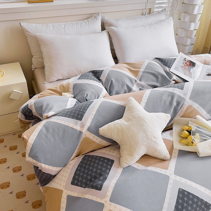 91家纺网 家纺一手货源 找家纺 优品阁 2024新款全棉磨毛四件套单品系列-单被套 克洛因