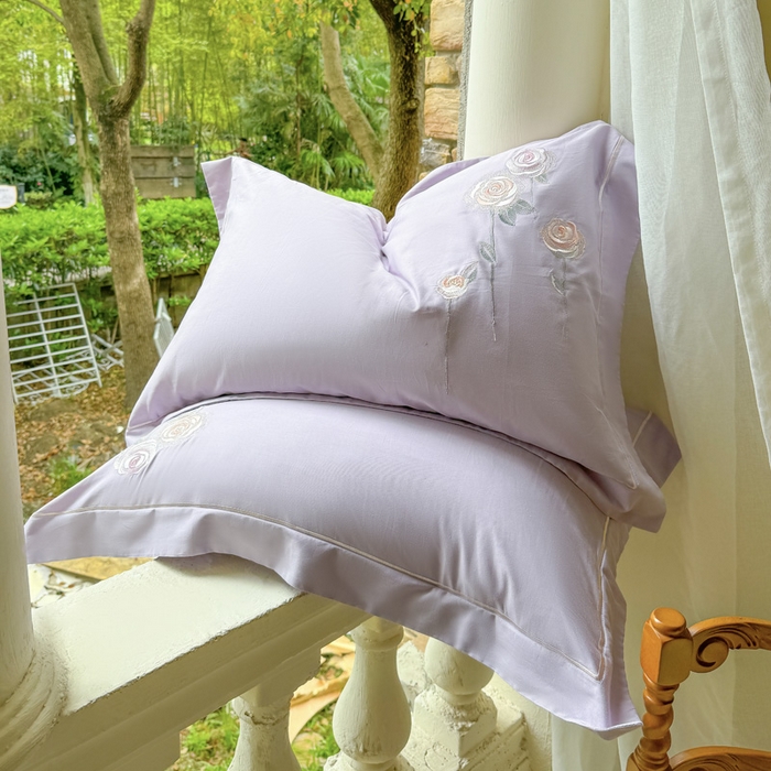 91家纺网 家纺一手货源 找家纺 红番天家居馆 2025新款长绒棉全棉刺绣四件套-玫瑰之城 玫瑰之城-海葵紫