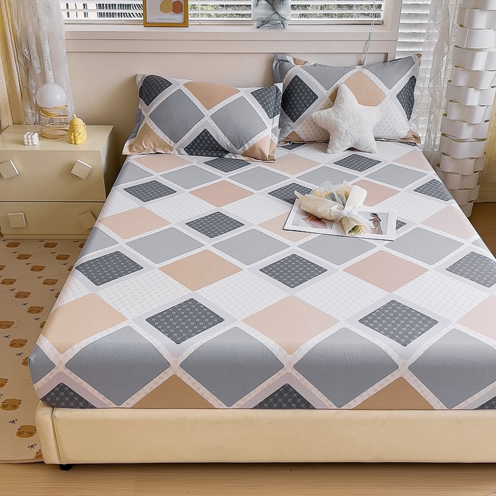 91家纺网 家纺一手货源 找家纺 优品阁 2024新款全棉磨毛四件套单品系列-单床笠 克洛因