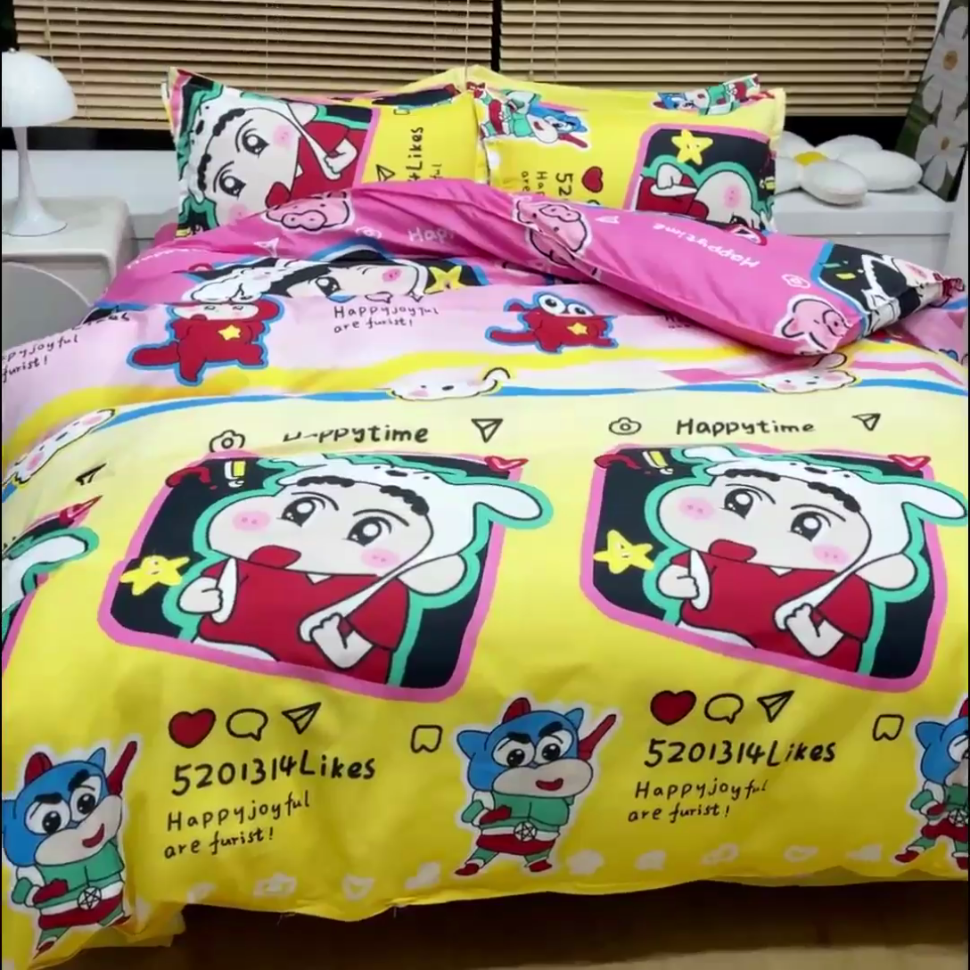 91家纺网 家纺一手货源 找家纺 乐居坊 2024新款亲肤棉美棉芦荟棉四件套新花型（5月） 调皮小新