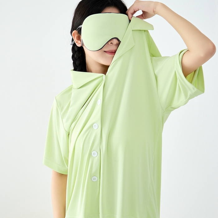 91家纺网 家纺一手货源 找家纺 LADYCOCO可可家居 2025新款凉感家居服 睡衣-绿--长裤款