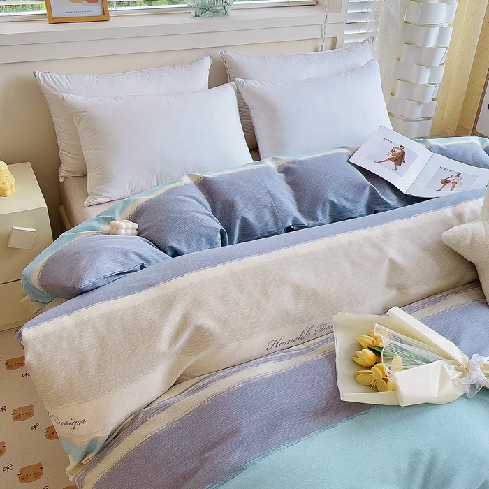 91家纺网 家纺一手货源 找家纺 优品阁 2024新款全棉磨毛四件套单品系列-单被套 乐享主义