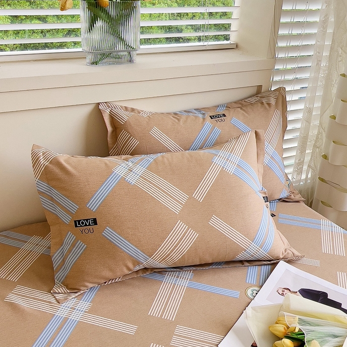 91家纺网 家纺一手货源 找家纺 优品阁 2024新款全棉磨毛四件套单品系列-单枕套 浓情摩卡