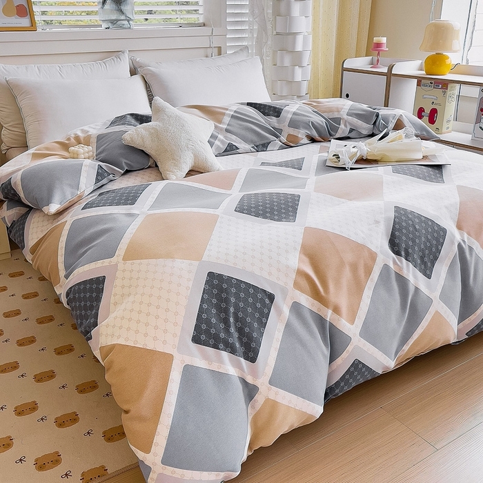 91家纺网 家纺一手货源 找家纺 优品阁 2024新款全棉磨毛四件套单品系列-单被套 克洛因