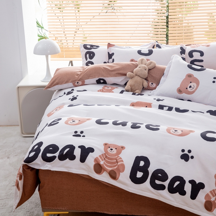 91家纺网 家纺一手货源 找家纺 乐居坊 2024新款亲肤棉美棉芦荟棉四件套新花型（5月） 趣味小熊