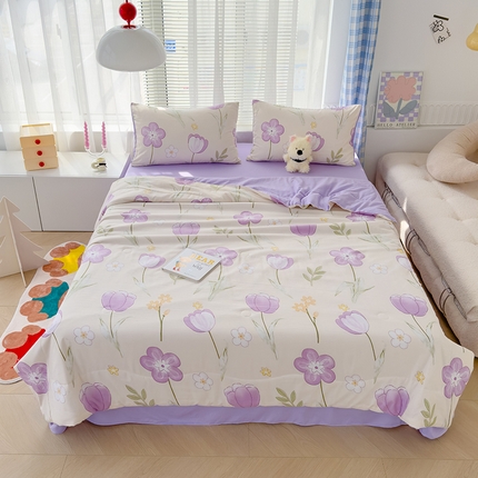 91家纺网 家纺一手货源 找家纺 （总）慕尚家纺 2025新款亲肤泡泡棉卡通印花夏被单品夏被四件套