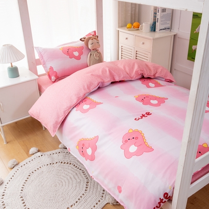 91家纺网 家纺一手货源 找家纺 乐居坊 2024新款亲肤棉美棉芦荟棉四件套学生宿舍床（5月） 嘟嘟恐龙